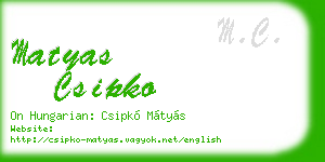 matyas csipko business card